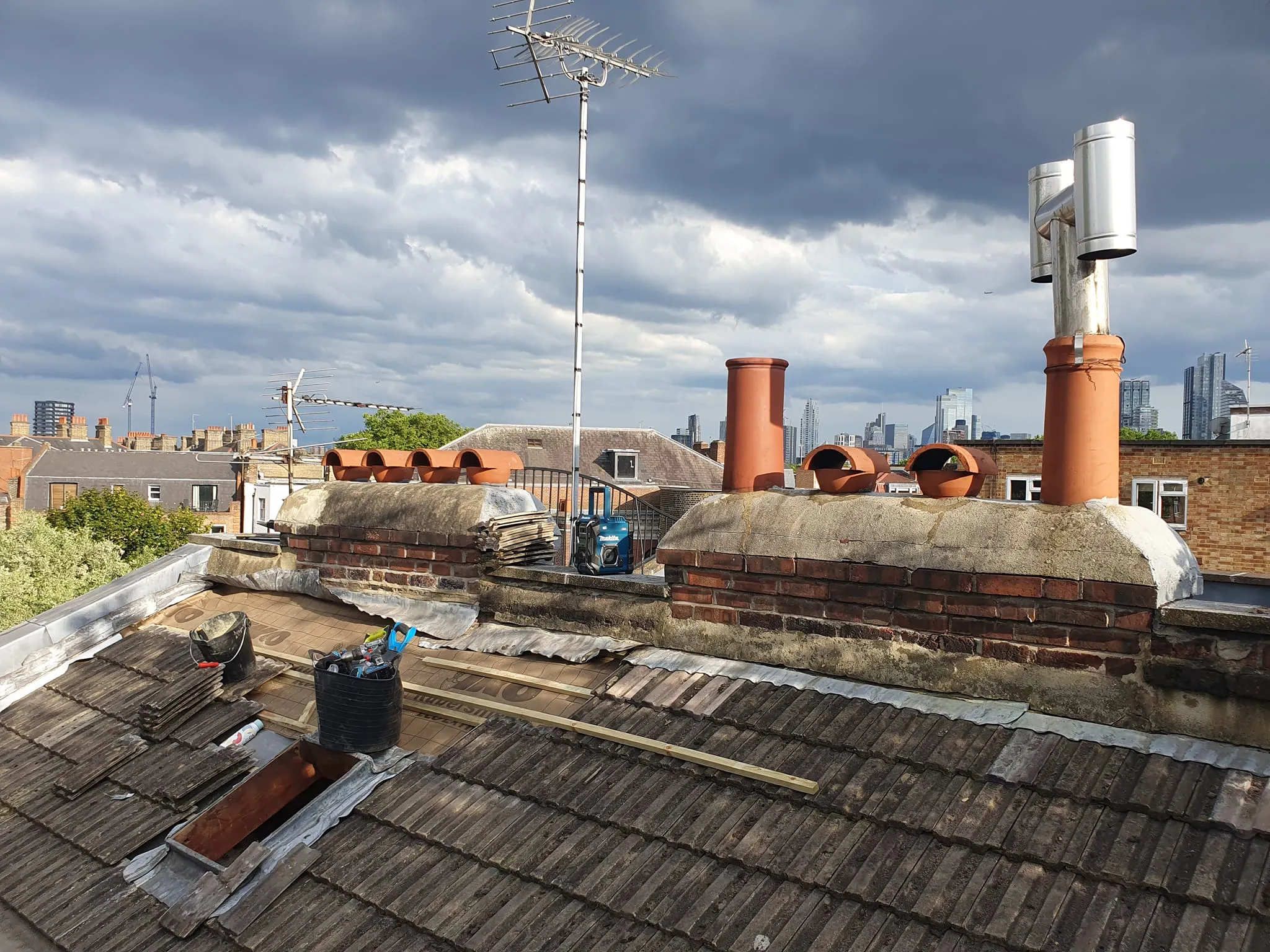 2 sets of Chimneys